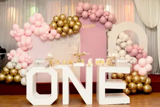 Pink & Gold ONE First Birthday Decor